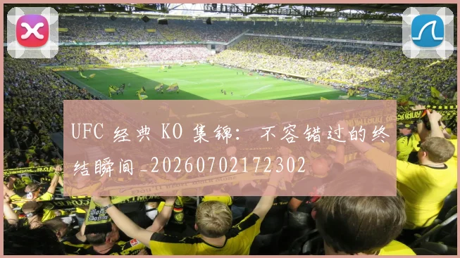 UFC 经典 KO 集锦：不容错过的终结瞬间_20260702172302